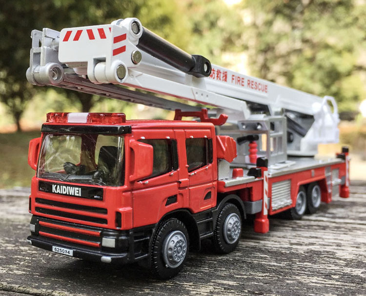 Fire Escape Ladder - 1:50อัลลอยยานพาหนะวิศวกรรม,จำลองสูงรถดับเพลิง,บันไดไฟ,รถปีนเขา,การศึกษาของเล่นเด็ก,จัดส่งฟรี